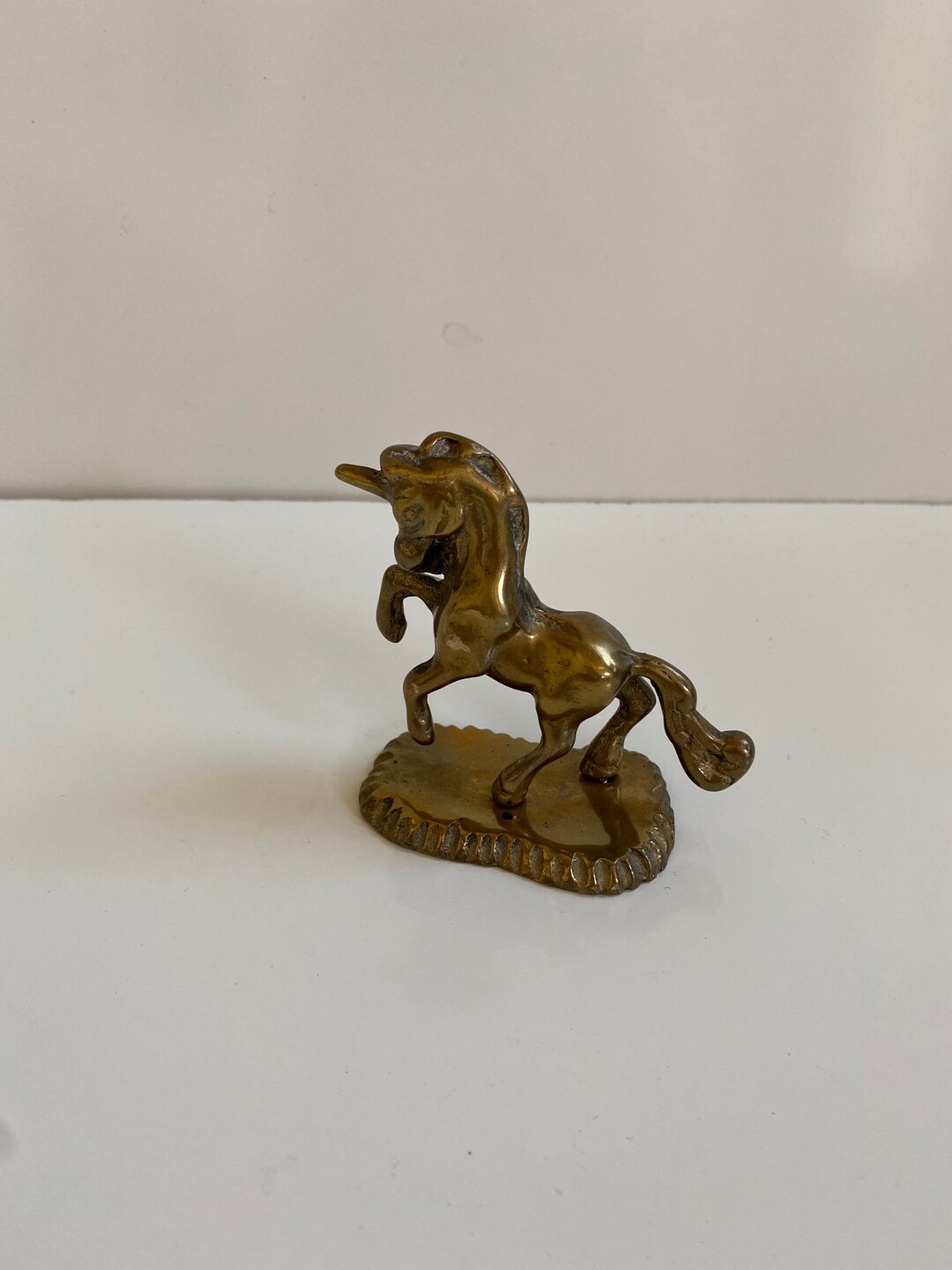 Vintage Brass Unicorn Figurine Small 1970s Etsy