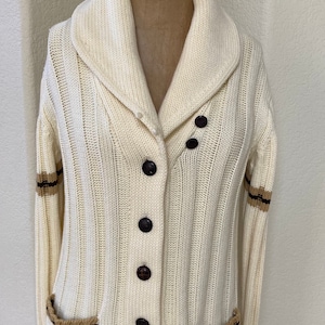Vintage Sears Jr Bazaar Cardigan Hippie Boho Size Med 1970s