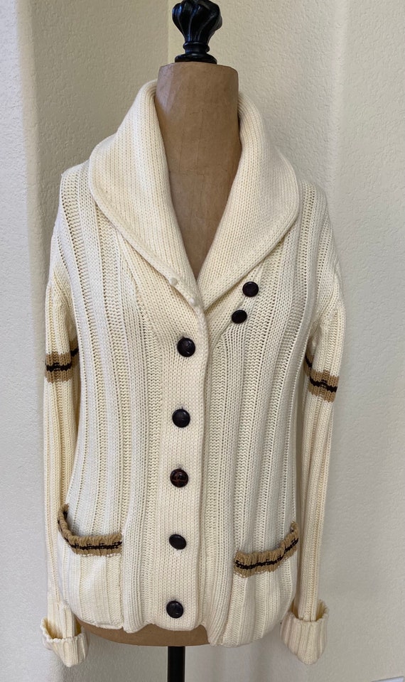 Vintage Sears Jr Bazaar Cardigan Hippie Boho Size 