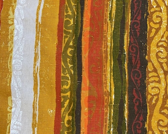 Vintage 1960s 70s Linen Upholstery Fabric 5th Ave Designs