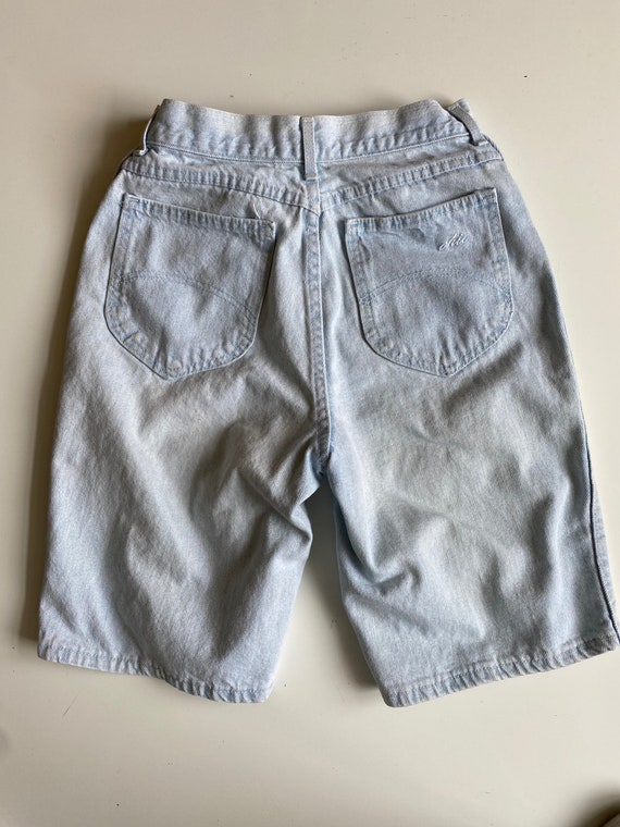 Vintage 1980s Chic Jean Shorts Light Wash Denim