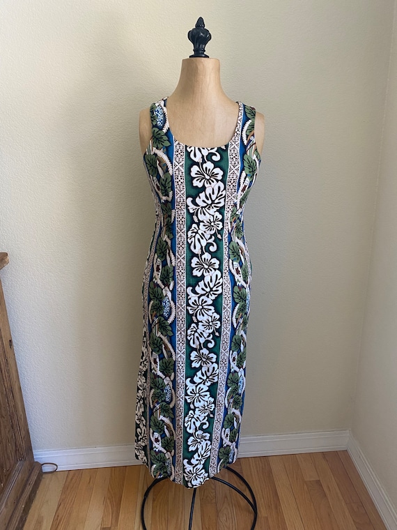 1980s Hawaiian Barkcloth Dress Hilo Hattie’s