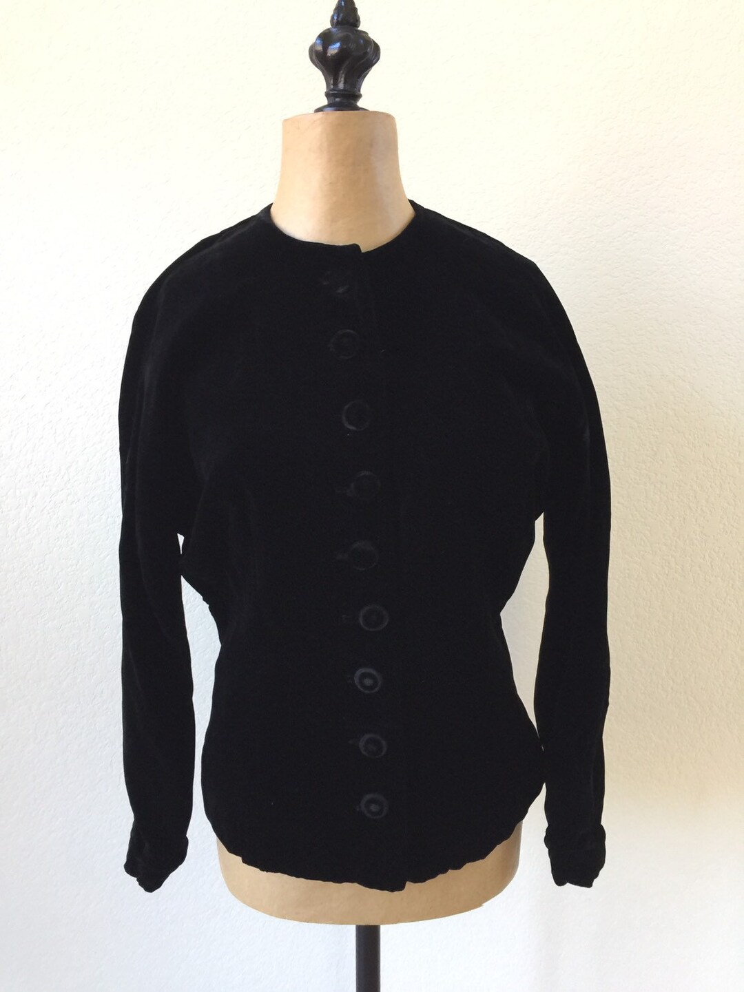 Vintage Velvet Jacket Covered Buttons Cuffed Sleeves Edwardian - Etsy