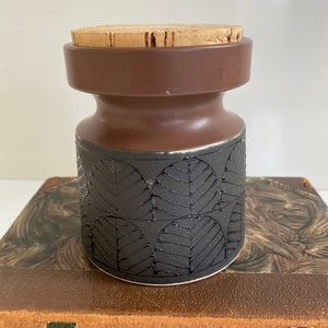 Vintage Ceramic Canister with Cork Lid 1970s Japan