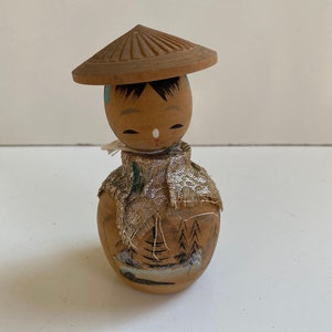 Vintage Japanese Kokeshi Doll Wooden Made in Japan
