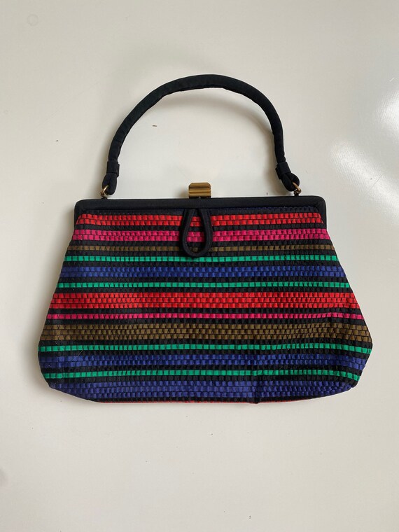 Vintage 1960s Multi Colored Handbag Palizzio New Y