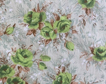 Vintage 1950s Floral Print Cotton Fabric