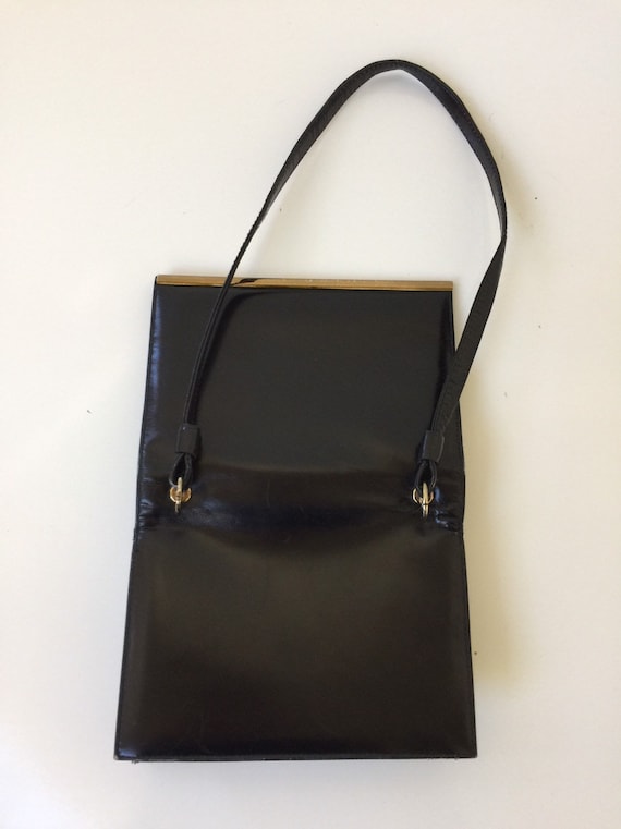 Vintage Leather Handbag Small Pappagallo 1980s - image 5