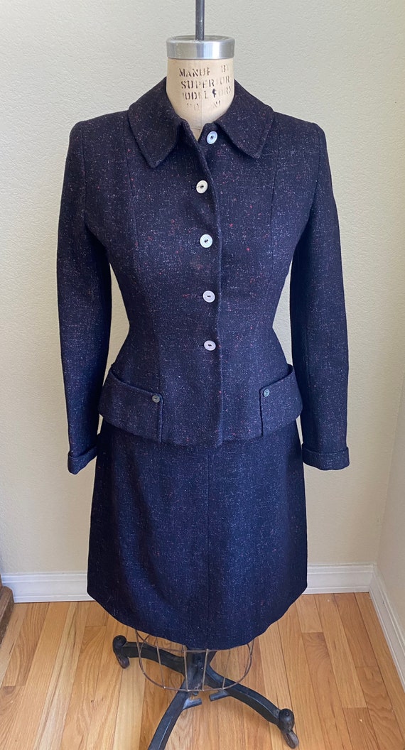 Vintage 1960s Wool Suit Skirt Jacket