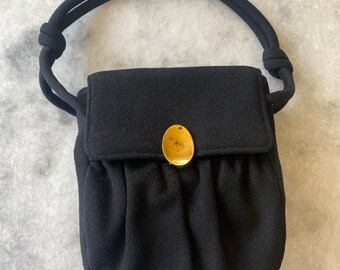 Vintage 1940s Black Wool Handbag by La France.40s Black Purse - Etsy