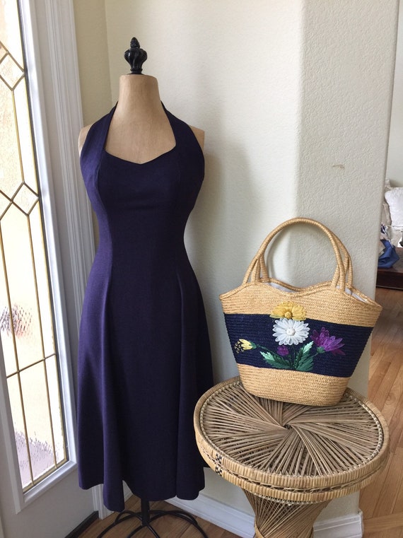 Vintage 1950s Jeanette Alexander Dress Halter Styl