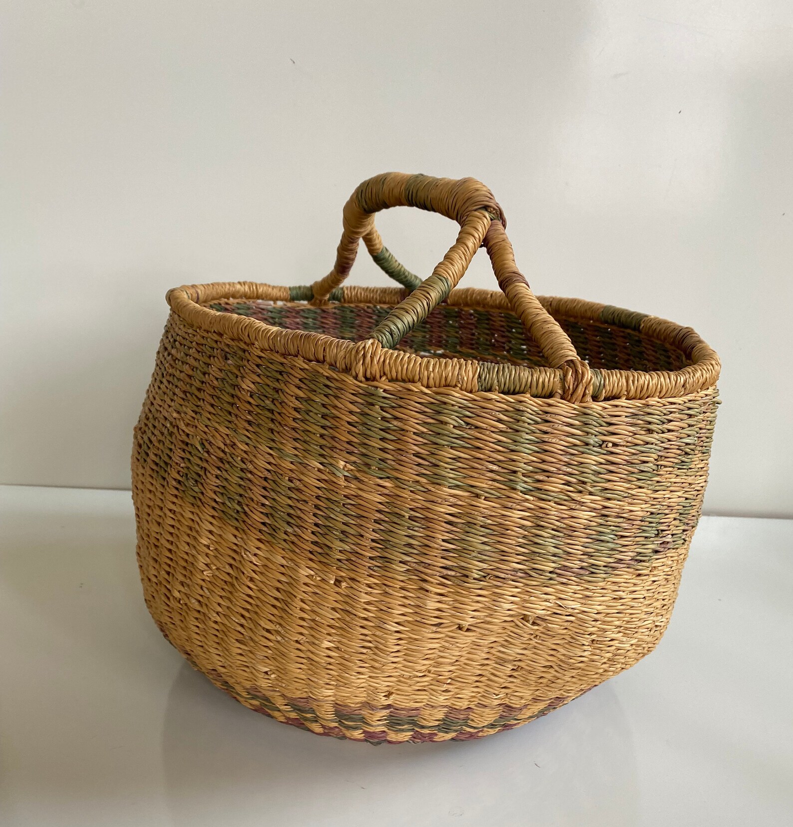 Vintage Hand Woven Market Basket Native American Etsy