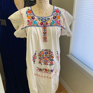Vintage Mexican Embroidered Dress 70s