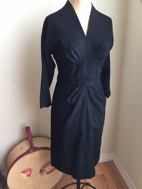 Vintage 1940s 50s Black Wiggle Dress Dorothy O'Har