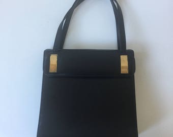 Vintage Black Leather Purse by Block 1960s