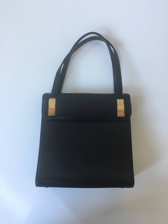 Vintage Black Leather Purse by Block 1960s - image 1