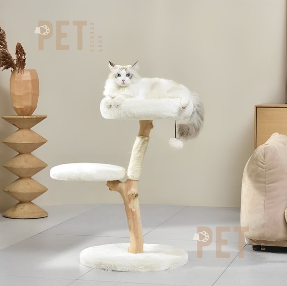 26-28&quot; Real Wood Cat Tree, Small Cat Tree, Cat Climbing Tree, Wooden Cat Tree, Cat Furniture, Pet Furniture, Cat Playing