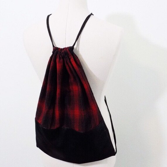 red flannel backpack