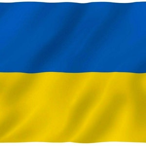 May include: A blue and yellow flag with a horizontal stripe design. The top stripe is blue and the bottom stripe is yellow.