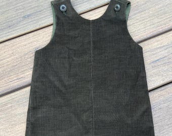 Handmade Olive Green Corduroy Jon Jon: Baby & Toddler Shortall