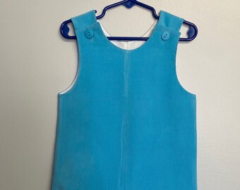 Handmade Aqua Blue Corduroy Jon Jon - Baby & Toddler Shortall