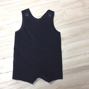 Handmade Navy Corduroy Jon Jon: Custom Baby and toddler Boy Shortall Romper