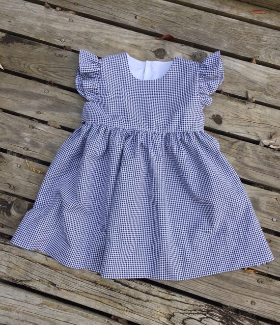 Girls blue seersucker dress hotsell