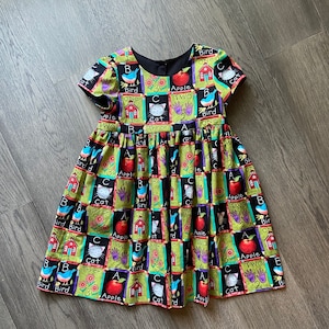 Girls school Dress, Back to school alphabet dress,  first day of school dress, short sleeve toddler dress,