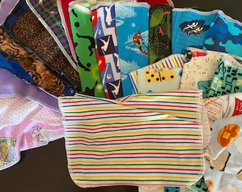 Random Print Flannel Unpaper Towels, Reusable Kitchen Wipes, 12-Piece Set