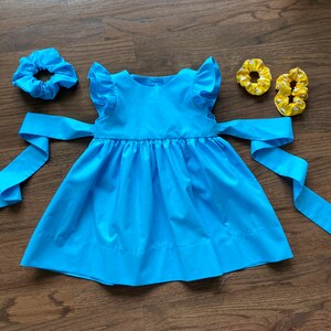 Blue dress flutter sleeves, 2021 color of the year, toddler flutter sleeves dress, baby dress, little girls Kona Horizon blue dress
