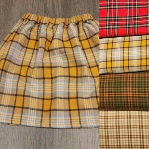 Christmas plaid skirt yellow discount