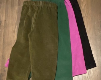 Cotton Corduroy Children's Pants: Elastic Waist, Sizes 2-10