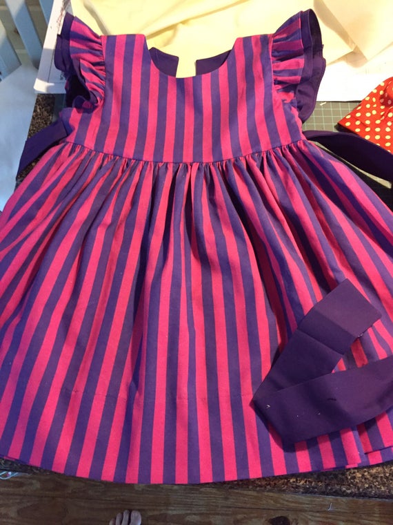 pink purple striped dress