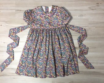 Floral Liberty dress, Sugar Rush and other  liberty tana lawn fabric choices, Liberty party dress, Peter pan collar,  puffy sleeve dress