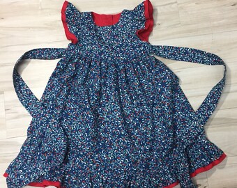 Christmas Lights Flutter Sleeve Dress | Handmade Holiday Cotton, Size 3