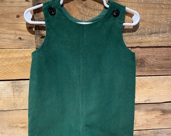 Handmade Hunter Green Corduroy Jon Jon: Baby & Toddler Shortalls