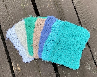 Hand Knit Mini Scrubby Cotton Dish Cloth | Kitchen Scrubber