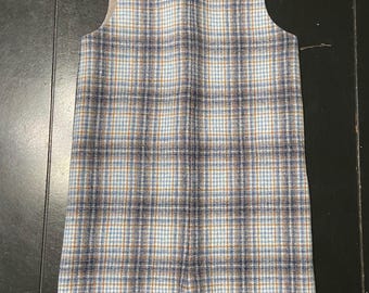 Plaid Wool Baby Jon Jon: Custom Boys Shortall Romper 4T