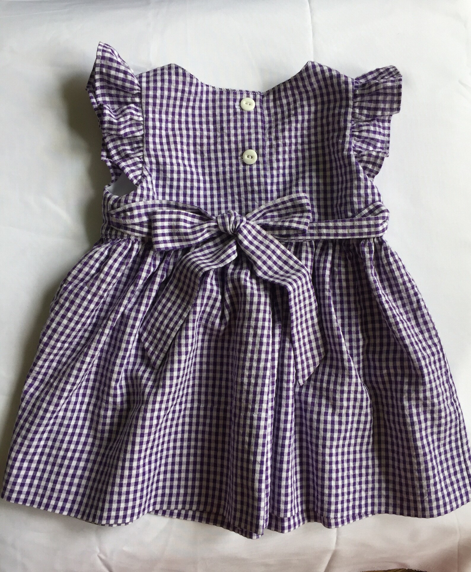 Purple Seersucker Flutter Sleeve Girl Dress Purple Dress - Etsy