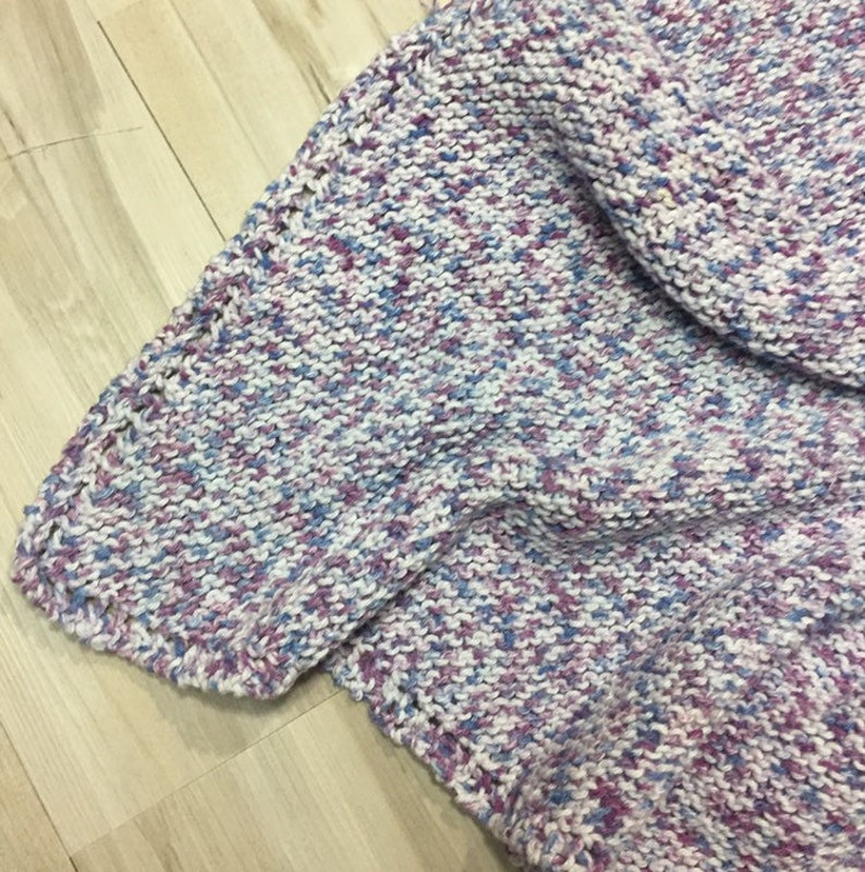 Blueberry Speckle Handmade Knit Baby Blanket Cotton Blend Etsy UK