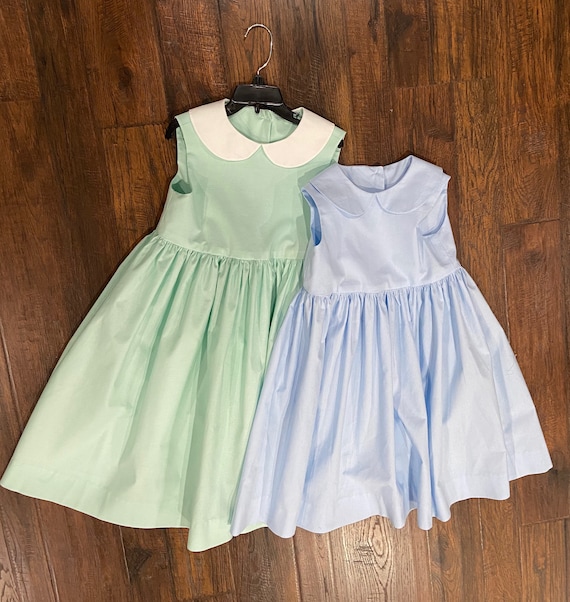 Peter Pan Collar Dress Modest Mid Calf Length Sleeveless Girls Dress Toddler Dress. Etsy