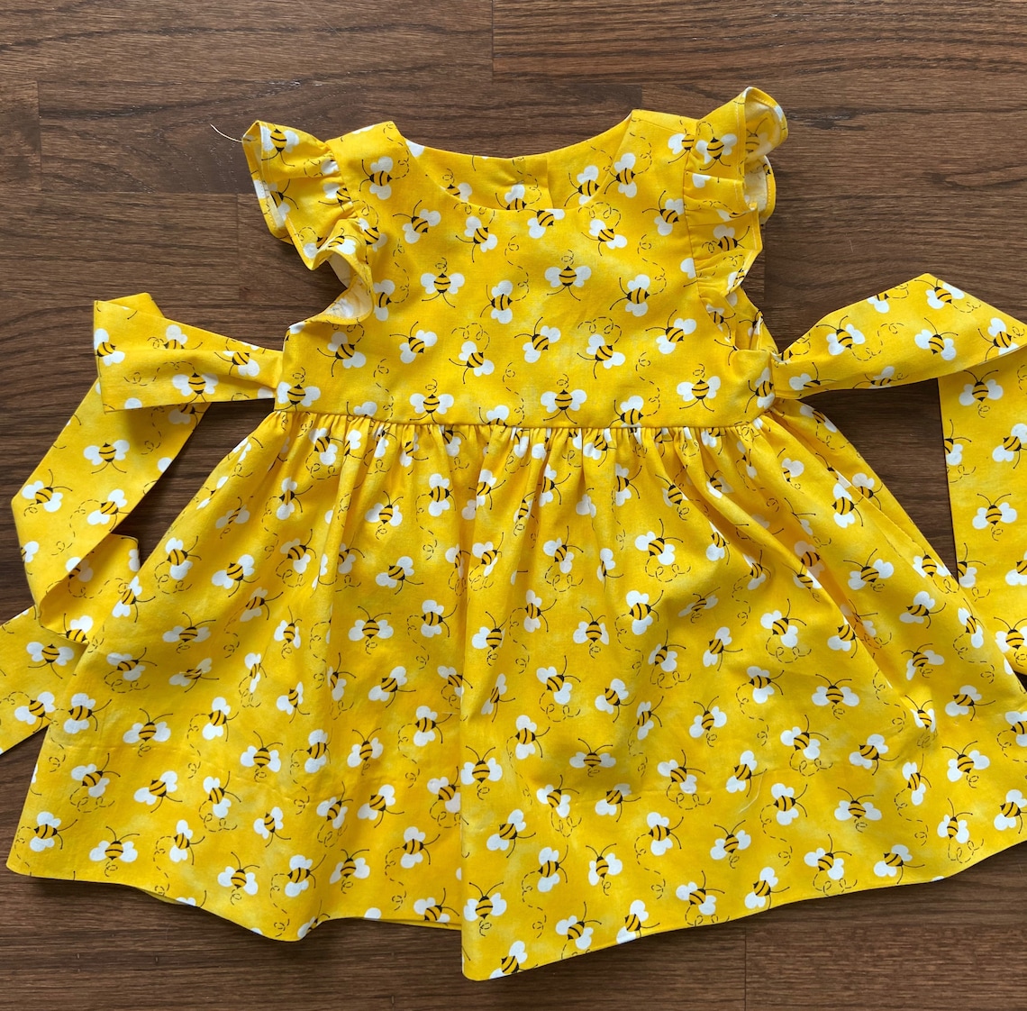 Bee Dress Toddler Dress Girl Bright Yellow Print Bee Dress - Etsy