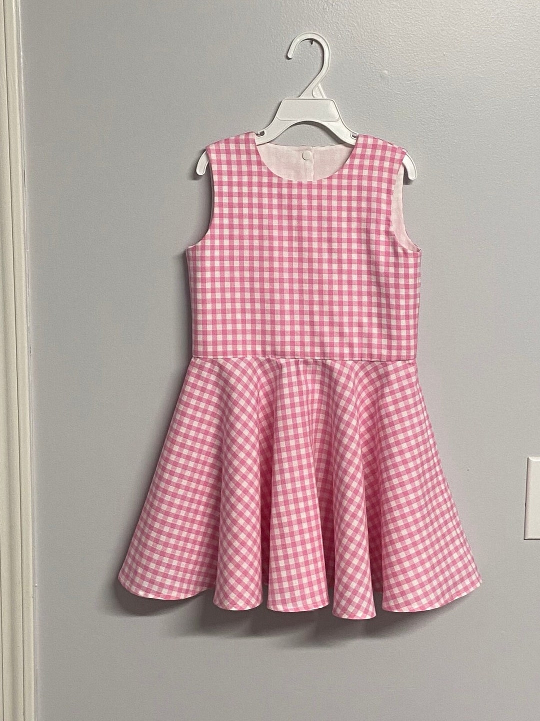 Pink Gingham Dress, Pink Gingham Sleeveless Twirl Dress, Barbie