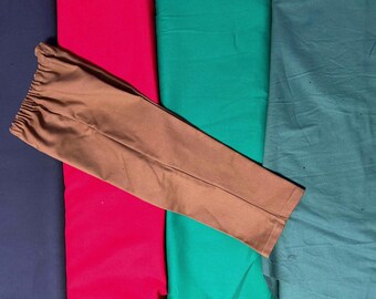 Cotton Twill pants Elastic Waist boys and toddlers, Brown, Red, Kelly green, green or gray