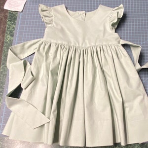 Seafoam flutter sleeve girl dress, toddler flutter sleeves dress, baby girl flutter sleeve dress, girls little Seafoam flower girl dress