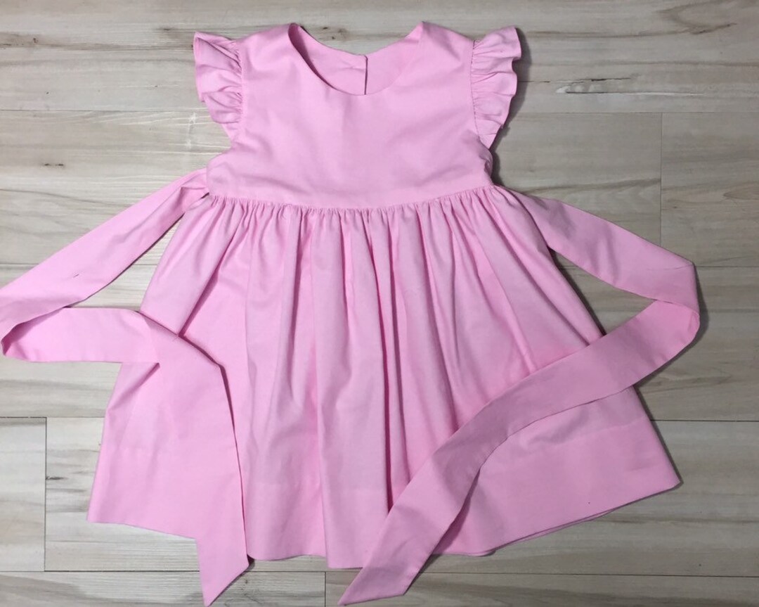 Pink Flutter Sleeve Girl Dress, Toddler Flutter Sleeves Dress, Baby ...