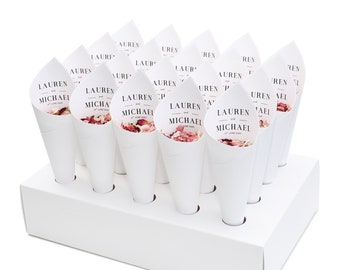 Wedding Confetti Cone Package, Prestige Style Confetti Cones And Biodegradable Confetti Package (20 cones, 2 litres of petals and 1 stand)
