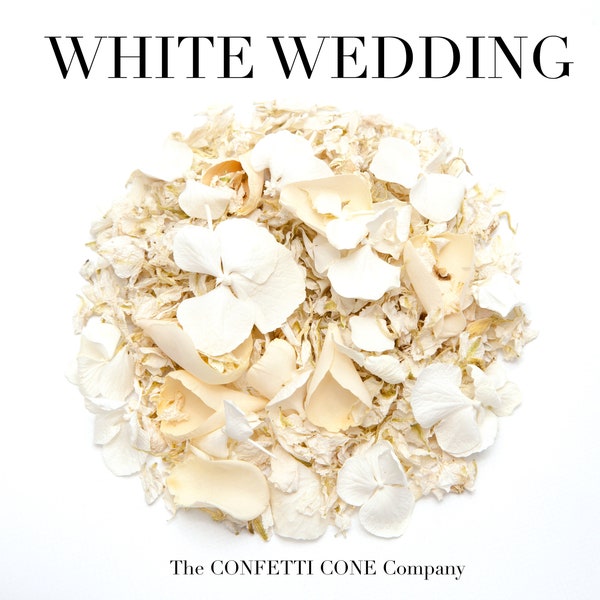 Freeze Dried White Natural Wedding Confetti Petals, 100% Biodegradable