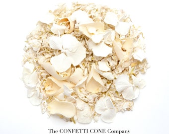 Freeze Dried White Natural Wedding Confetti Petals, 100% Biodegradable