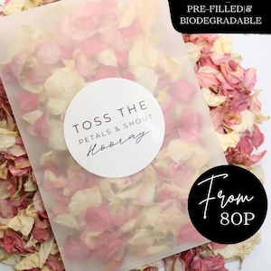 Biodegradable Wedding Confetti Bags: Rose Petal Glassine Envelopes